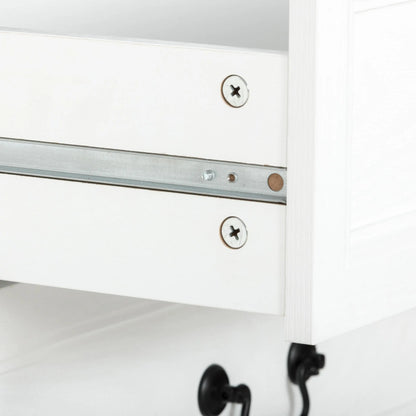 Farmhouse Sideboard with Charging Station, 58" Buffet Cabinet, White Storage Cabinets at Gallery Canada