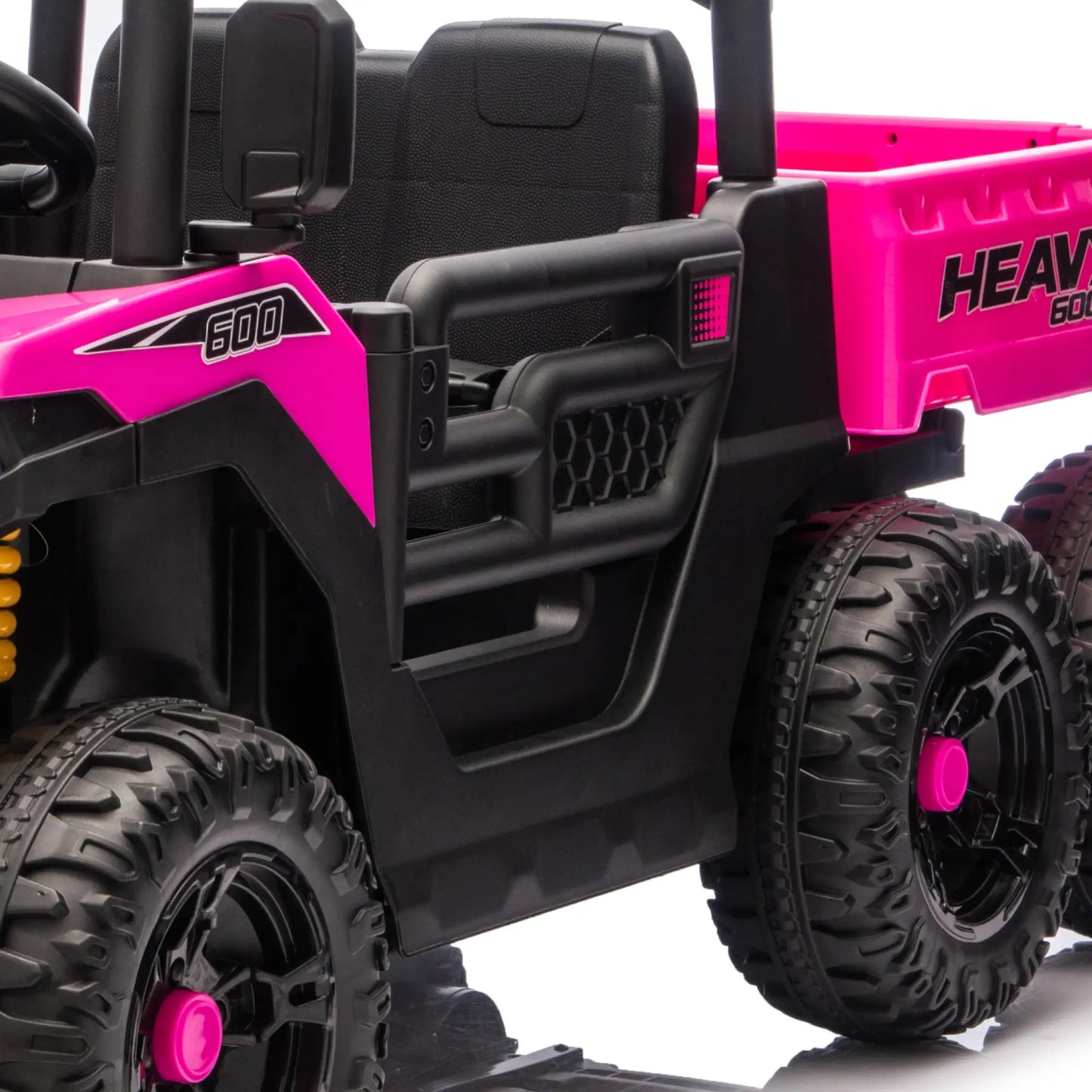 24V 4WD Kids Ride On Truck, 6 Wheels, 2 Seater, Remote, Dump Bed, Pink Electric Toy Cars at Gallery Canada