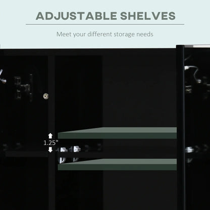 Wall Mounted Medicine Cabinet with Mirror, Adjustable Shelf, USB Charge, High Gloss, Black Mirror Medicine Cabinets at Gallery Canada