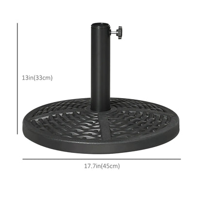 18" Heavy Duty Round Market Umbrella Base, Rattan Design, Black Umbrella Bases at Gallery Canada