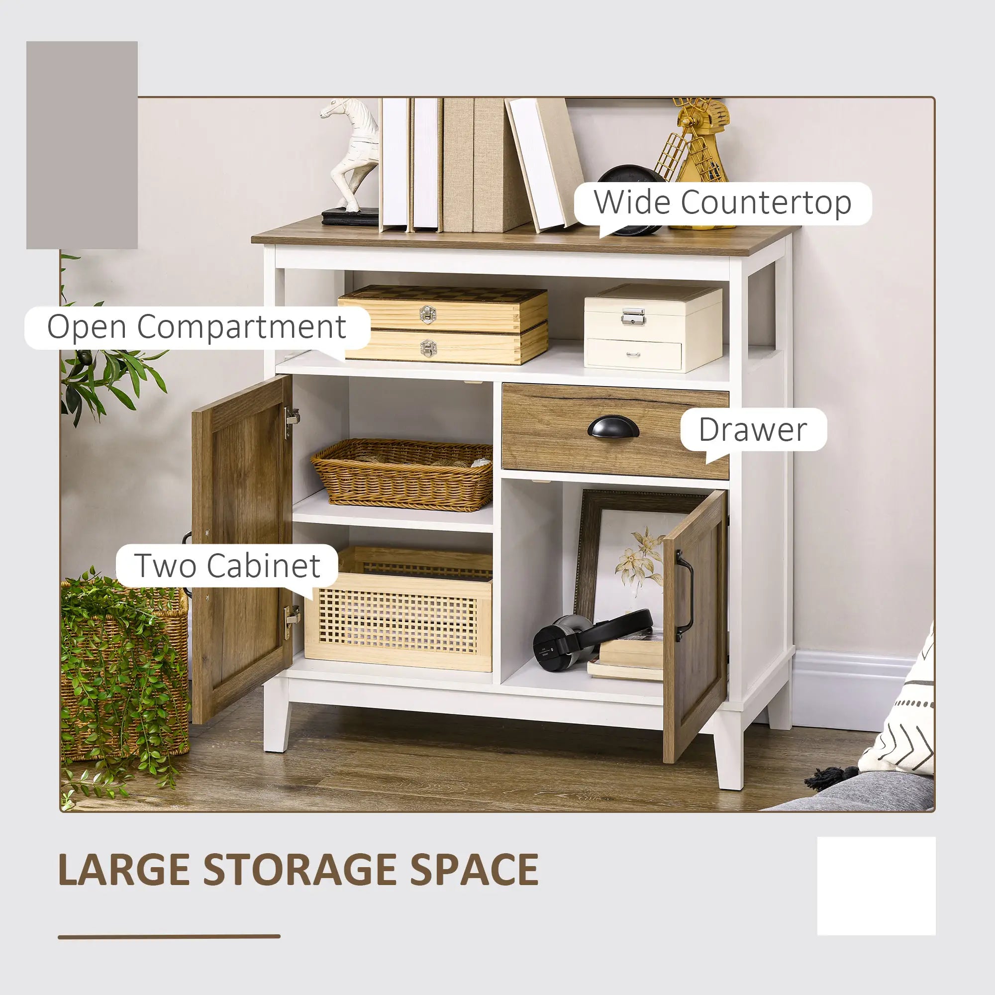 Storage Cabinet, Freestanding Sideboard with Doors, Drawer, for Dining, Living, Bedroom Storage Cabinets at Gallery Canada