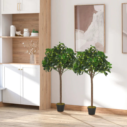 4FT Artificial Laurel Tree Set, Lifelike Fake Plant, Green Artificial Trees at Gallery Canada