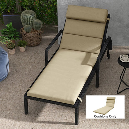 Chaise Lounge Chair Cushion, Sun Lounger Pads with Headrest, Beige Patio Chair Cushions at Gallery Canada