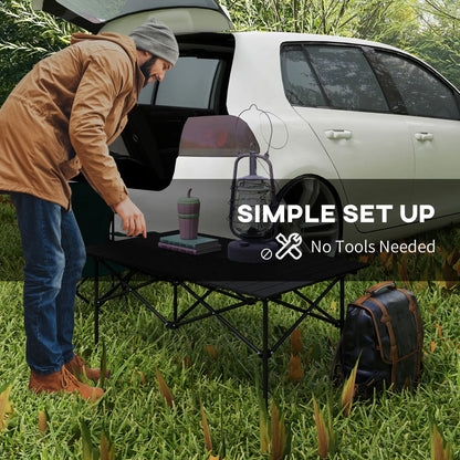 Folding Camping Table, Roll up Top, Carry Bag, Portable, Black Picnic Tables & Camping Chairs at Gallery Canada