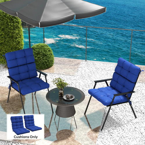 2-Piece Back Seat Cushion, Outdoor Patio Chair Set, Navy Blue