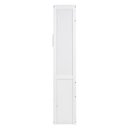 Murphy Bed with Storage Shelves, Space-Saving Wall Bed, 87.5" L x 16" W x 84" H, White Bed Frames at Gallery Canada