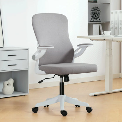 Ergonomic Swivel Office Chair, Adjustable Lumbar Support, Grey Task Chairs at Gallery Canada