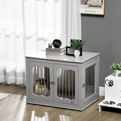 Dog Crate Furniture, Three Doors, Locks, Indoor, Medium, Grey Houses, Kennels & Pens at Gallery Canada