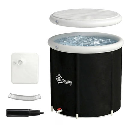 71 Gal Ice Bath Tub With Cover, Pump, Portable Inflatable Cold Plunge Outdoor Swimming Pools & Hot Tubs Black at Gallery Canada