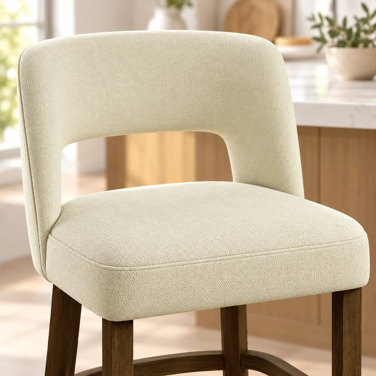Bar Stools Set of 2, 26" Counter Height, Beige Bar Stools at Gallery Canada
