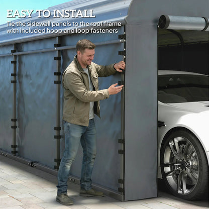 Replacement Canopy Cover Sidewalls, 12' x 20', UPF50+ Waterproof, Dark Grey Car Shelters at Gallery Canada
