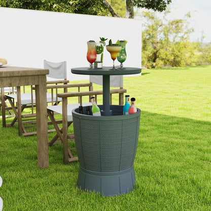 11 Gallon Patio Cooler Side Table, Adjustable Height, Drainage Plug, Grey Patio Side Tables at Gallery Canada