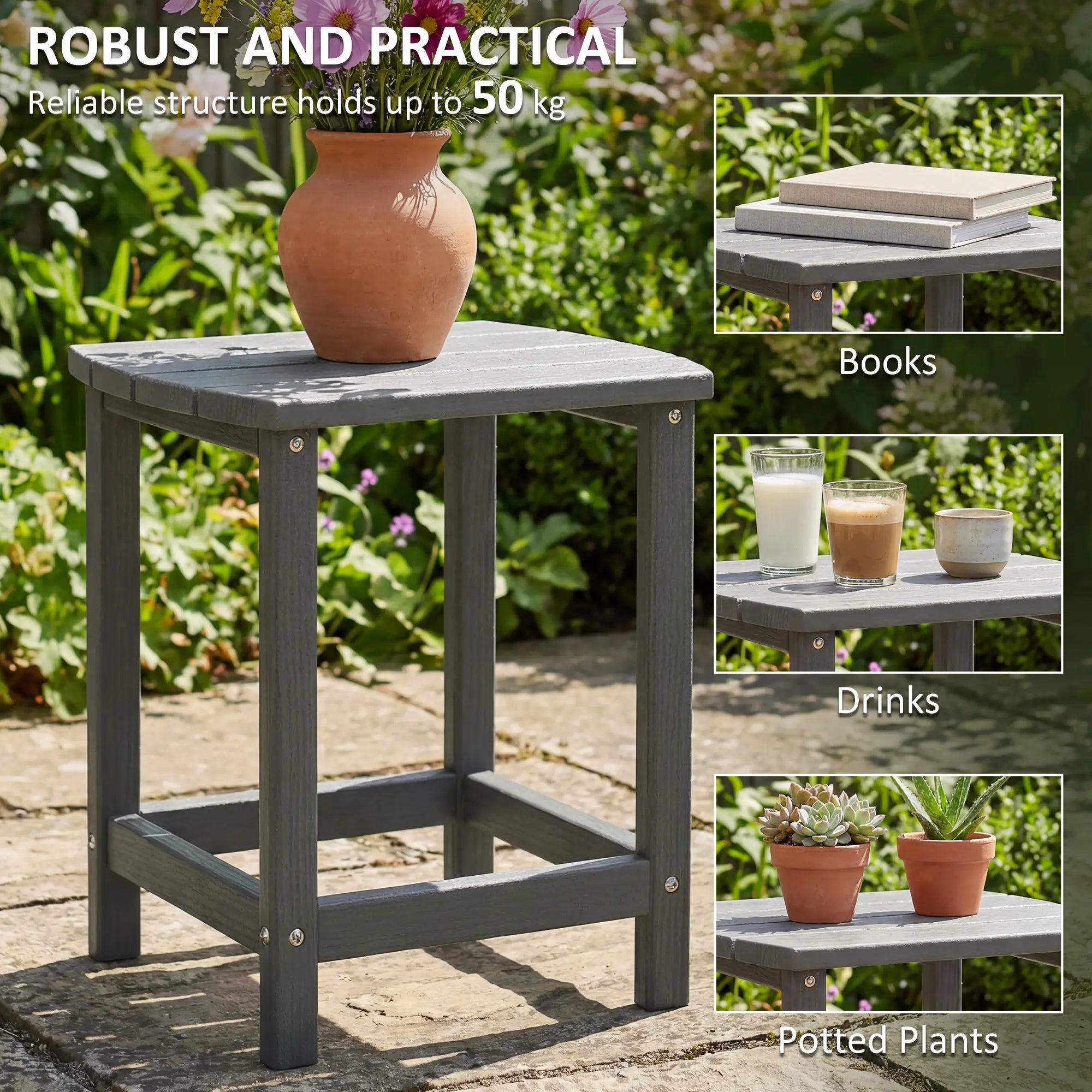 Outdoor Side Table, Patio End Table, Grey Patio Side Tables at Gallery Canada
