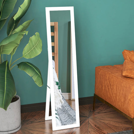 15" x 62" Full Length Mirror, Free Standing, White Full Length Mirrors White, Clear at Gallery Canada