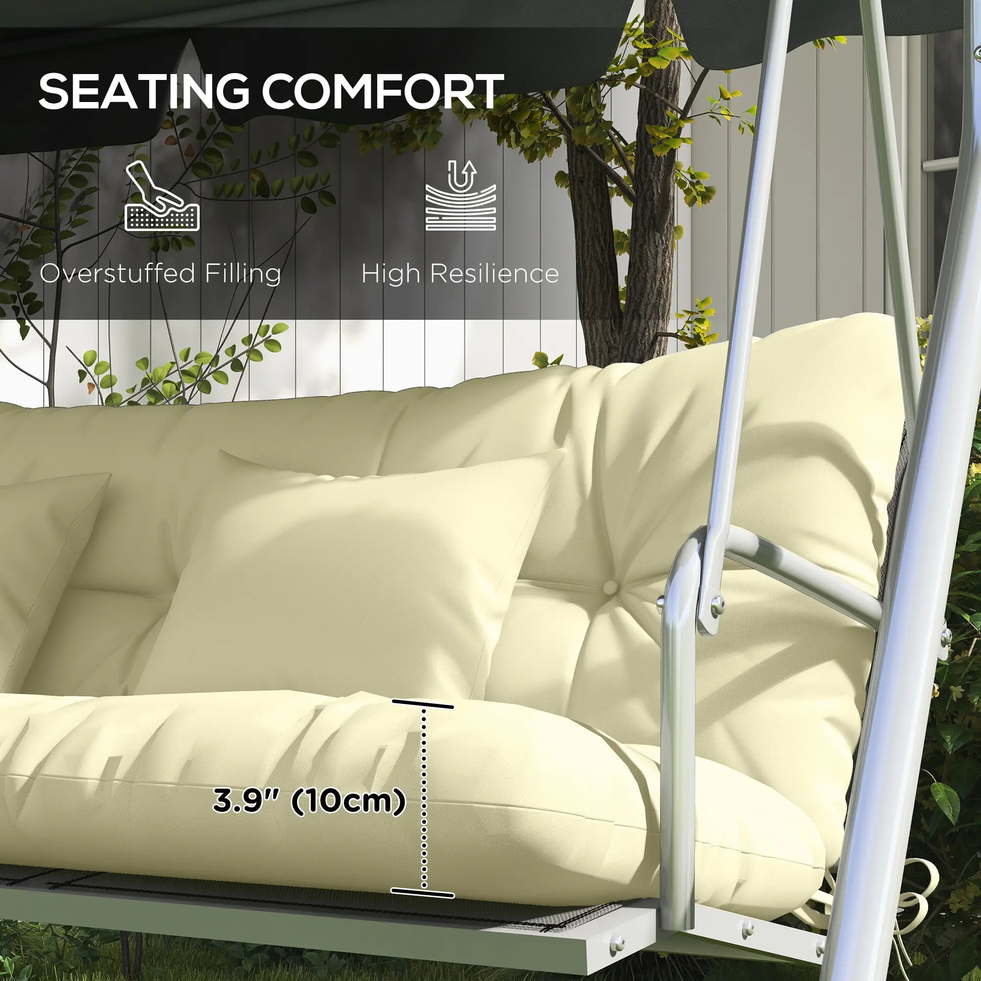 4-Piece Patio Chair Cushion Set, with Ties, Cream White Patio Chair Cushions at Gallery Canada