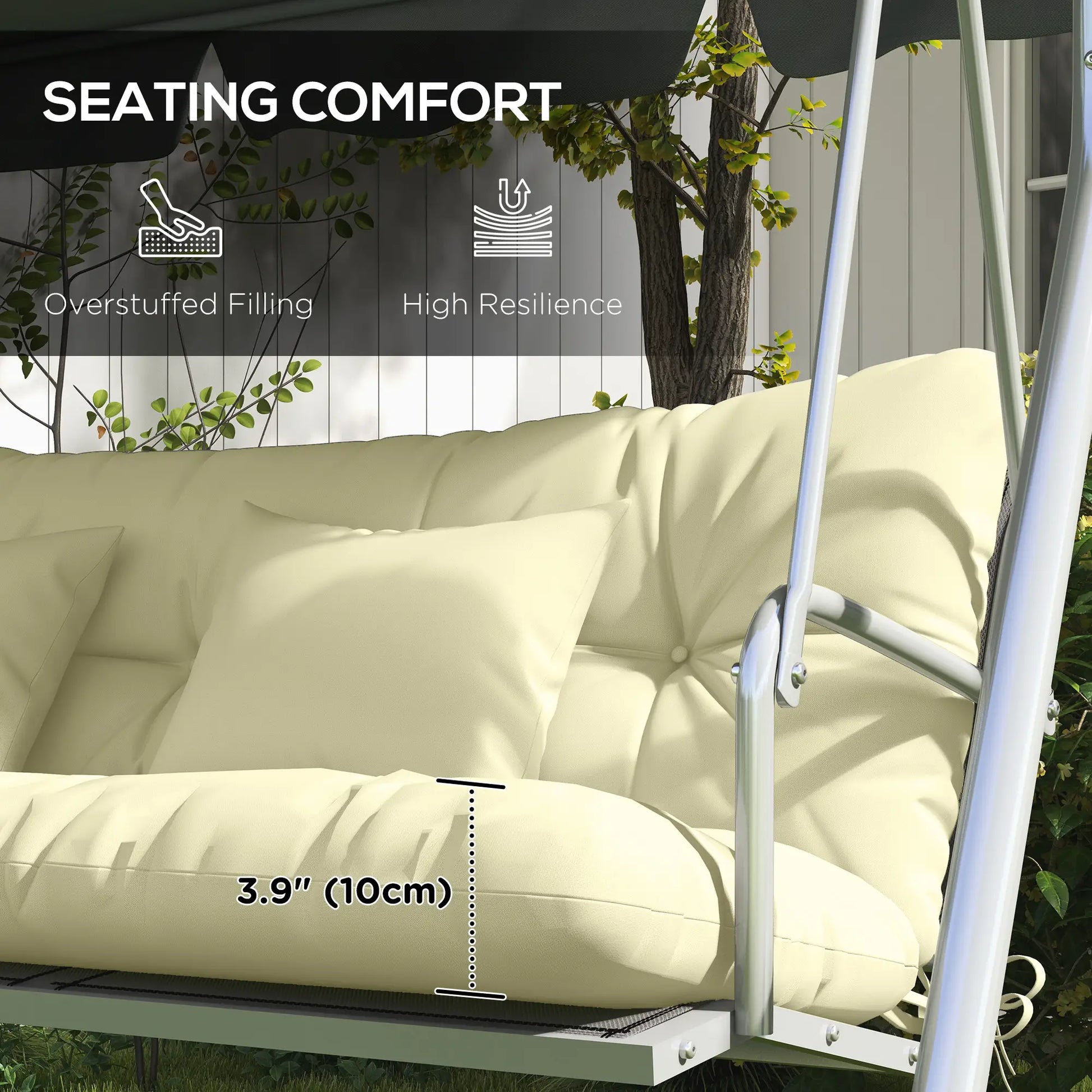 4-Piece Patio Chair Cushion Set, with Ties, Cream White Patio Chair Cushions at Gallery Canada