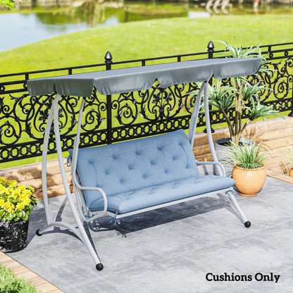 2 Seater Garden Bench Cushion, Thick Outdoor Non-Slip, 47" x 43" x 5", Light Blue Patio Chair Cushions at Gallery Canada