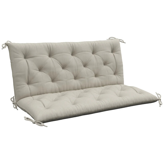 2 Seater Garden Bench Cushion, Thick Outdoor Non-Slip, 47" x 43" x 5", Light Grey Patio Chair Cushions Light Grey at Gallery Canada