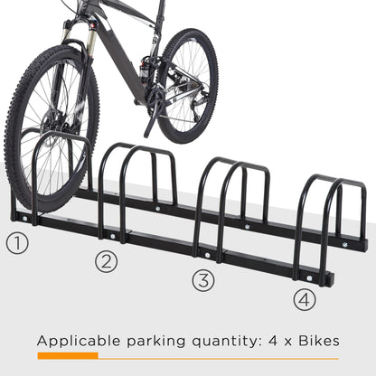 4-Bike Bicycle Floor Parking Rack, Cycling Storage Stand, Black Bike Parking Stands at Gallery Canada