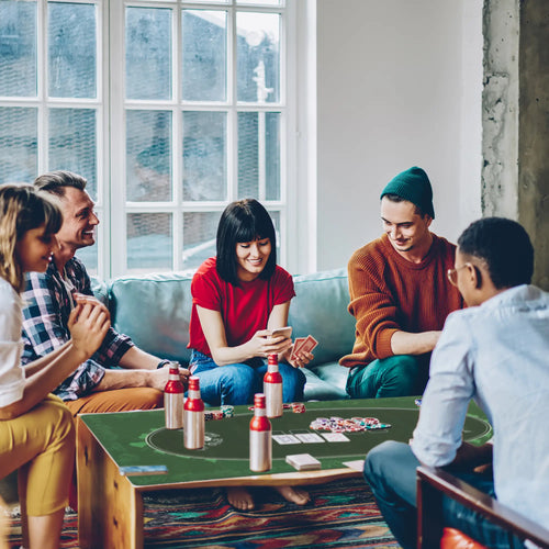 6 Player Poker Table Top Mat, Green
