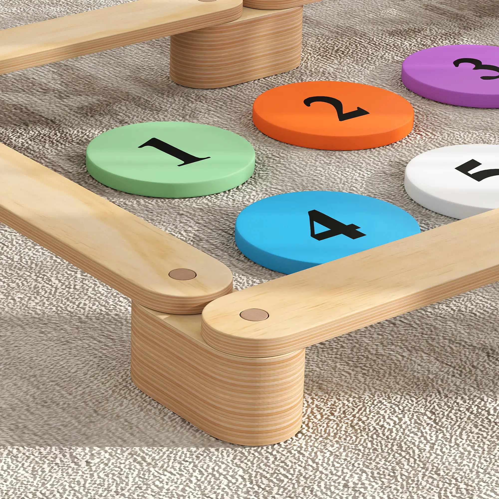 6 PC Wooden Balance Beam for Kids, Indoor Outdoor Coordination Baby Gym & Playmats at Gallery Canada