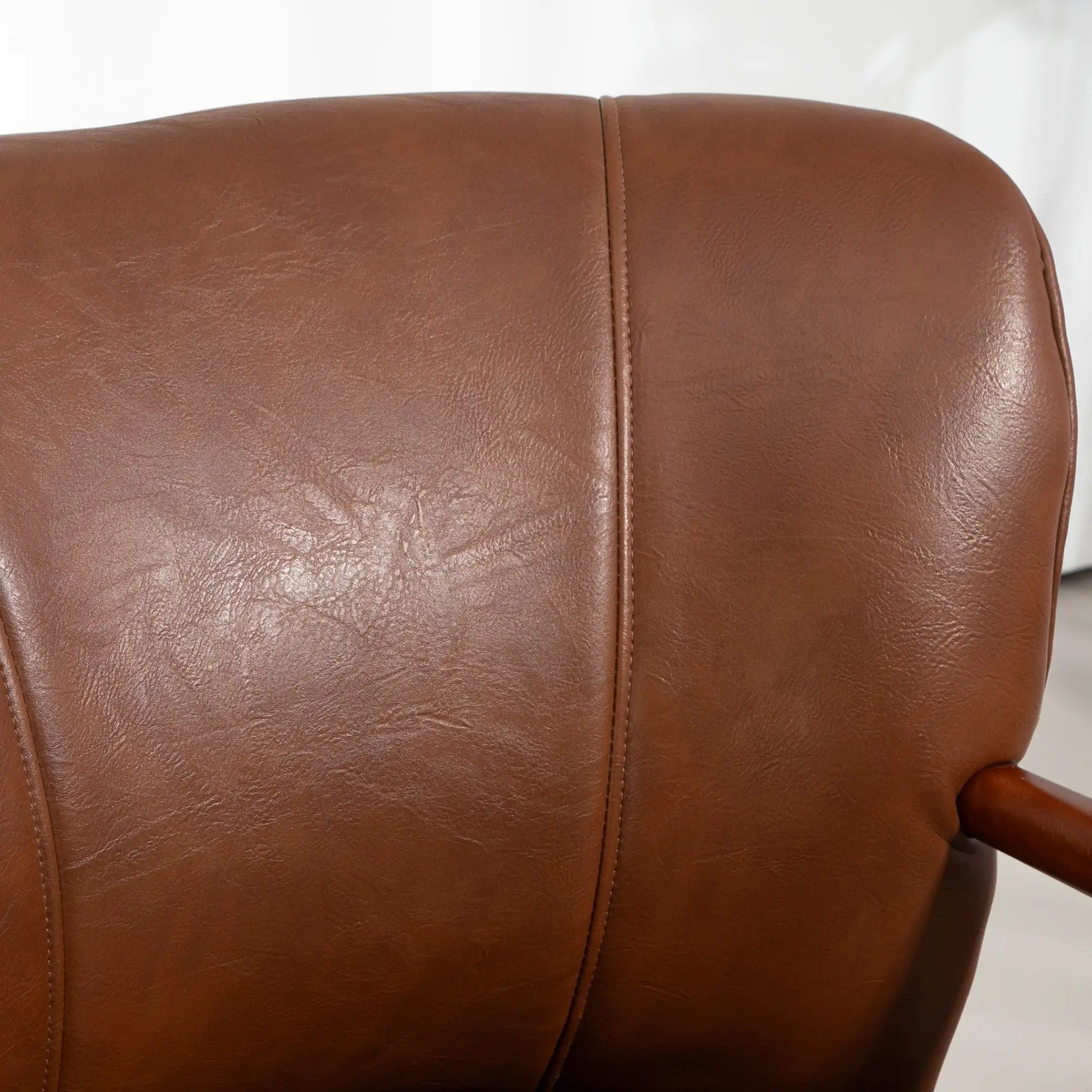 Modern Accent Chair, Faux Leather Upholstered, Wood Legs, Brown Accent Chairs at Gallery Canada