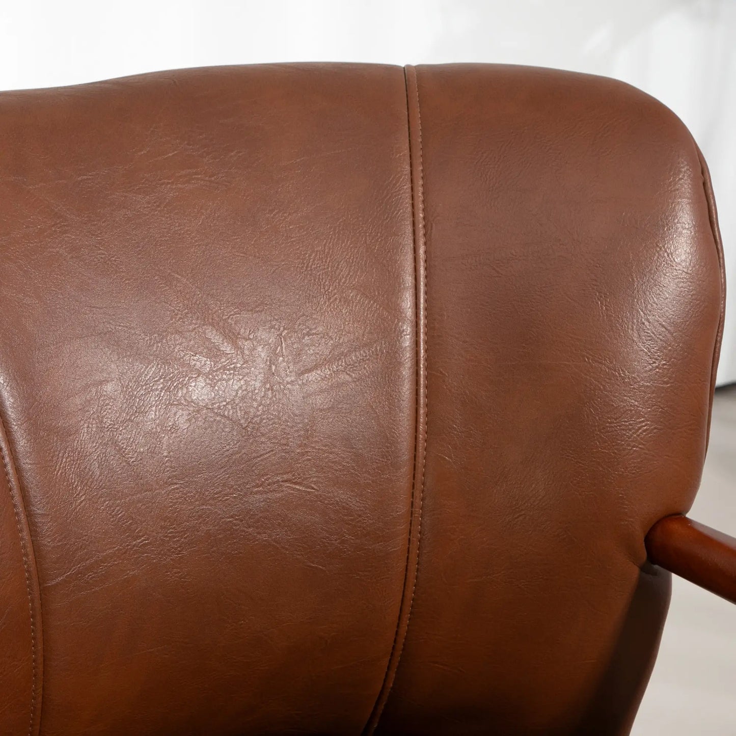 Modern Accent Chair, Faux Leather Upholstered, Wood Legs, Brown Accent Chairs at Gallery Canada