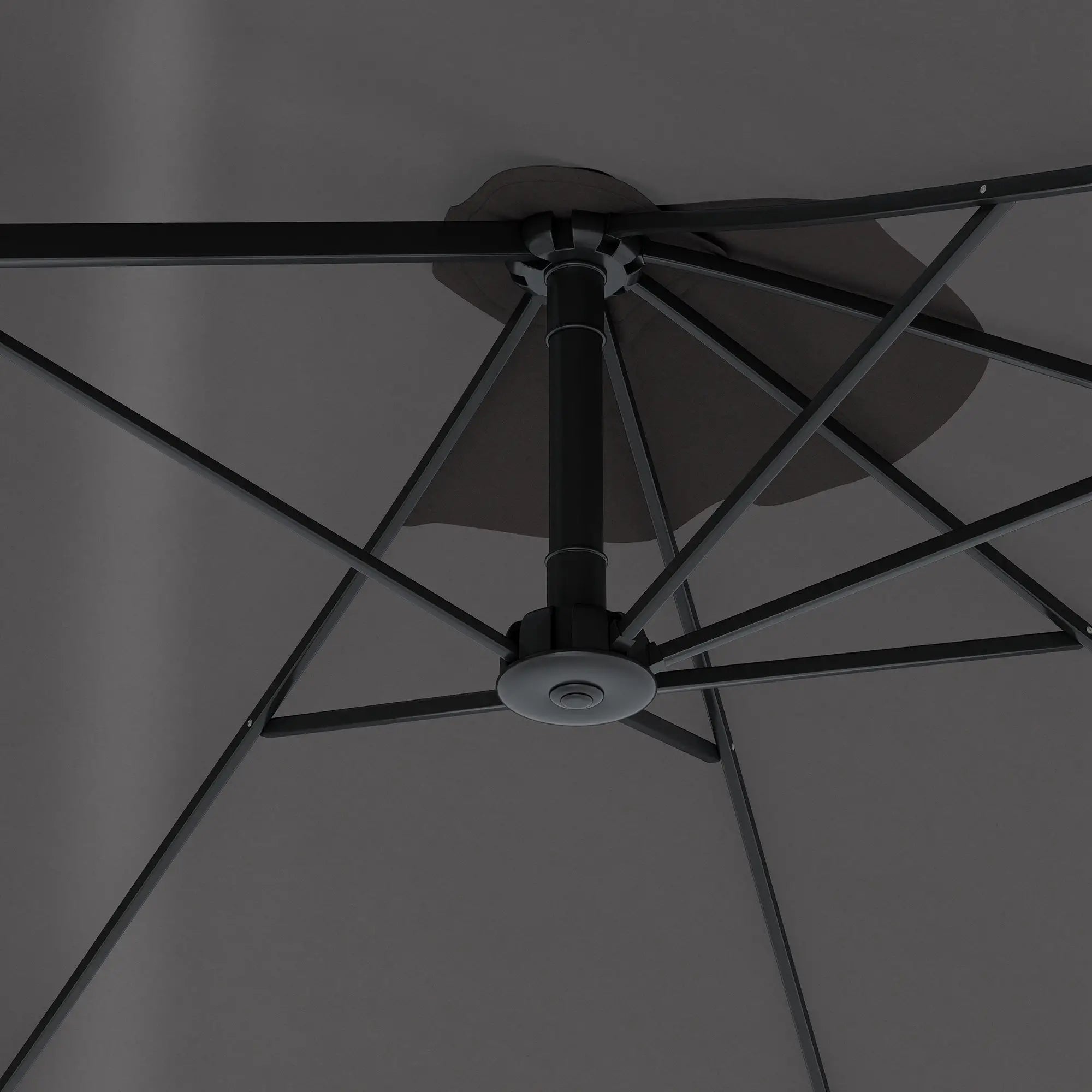15' Double-Sided Patio Umbrella, Sun Shelter Canopy, Grey Sun Umbrellas at Gallery Canada