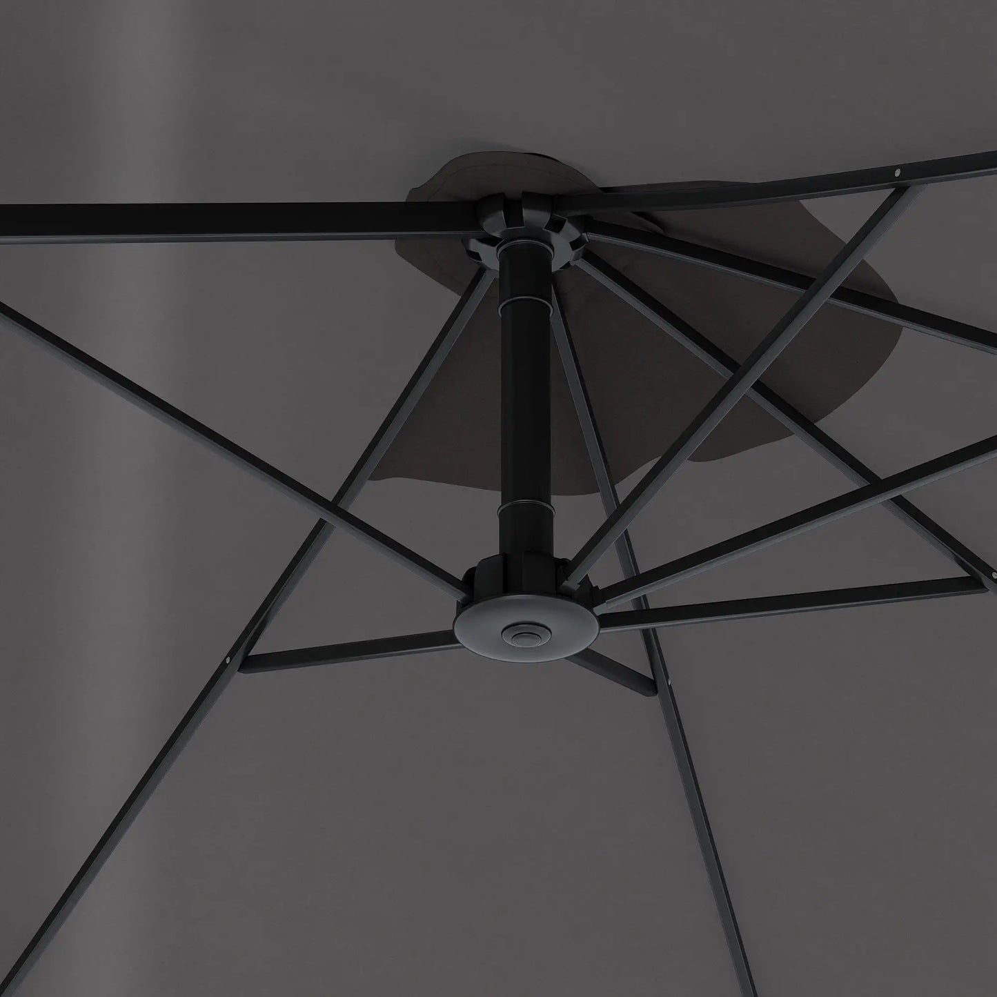 15' Double-Sided Patio Umbrella, Sun Shelter Canopy, Grey Sun Umbrellas at Gallery Canada