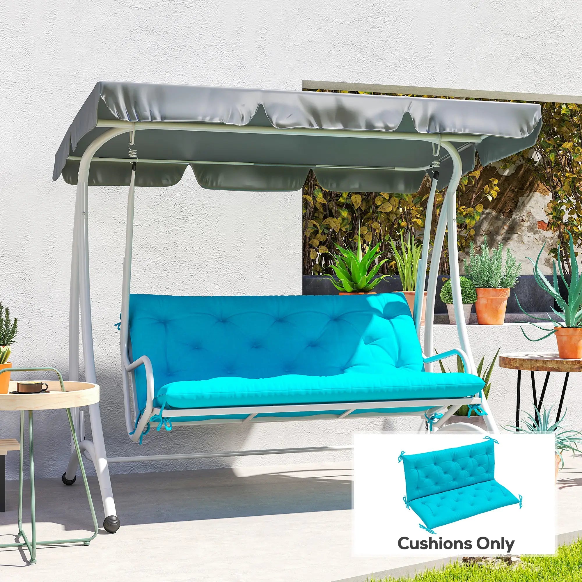 2 Seater Garden Bench Cushion, Thick Outdoor Non-Slip, 47