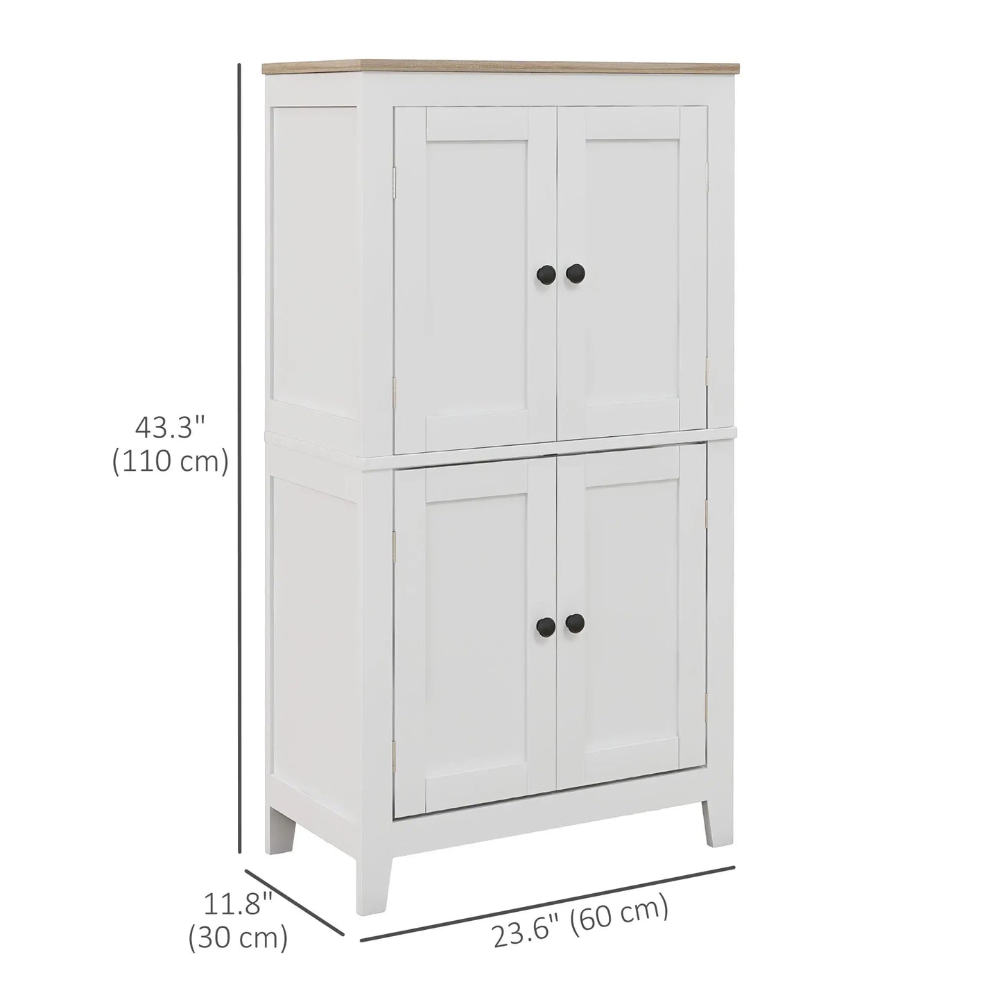 Bathroom Storage Cabinet, Modern Floor Cabinet, 4 Doors, 2 Shelves, White Freestanding Bathroom Cabinets at Gallery Canada