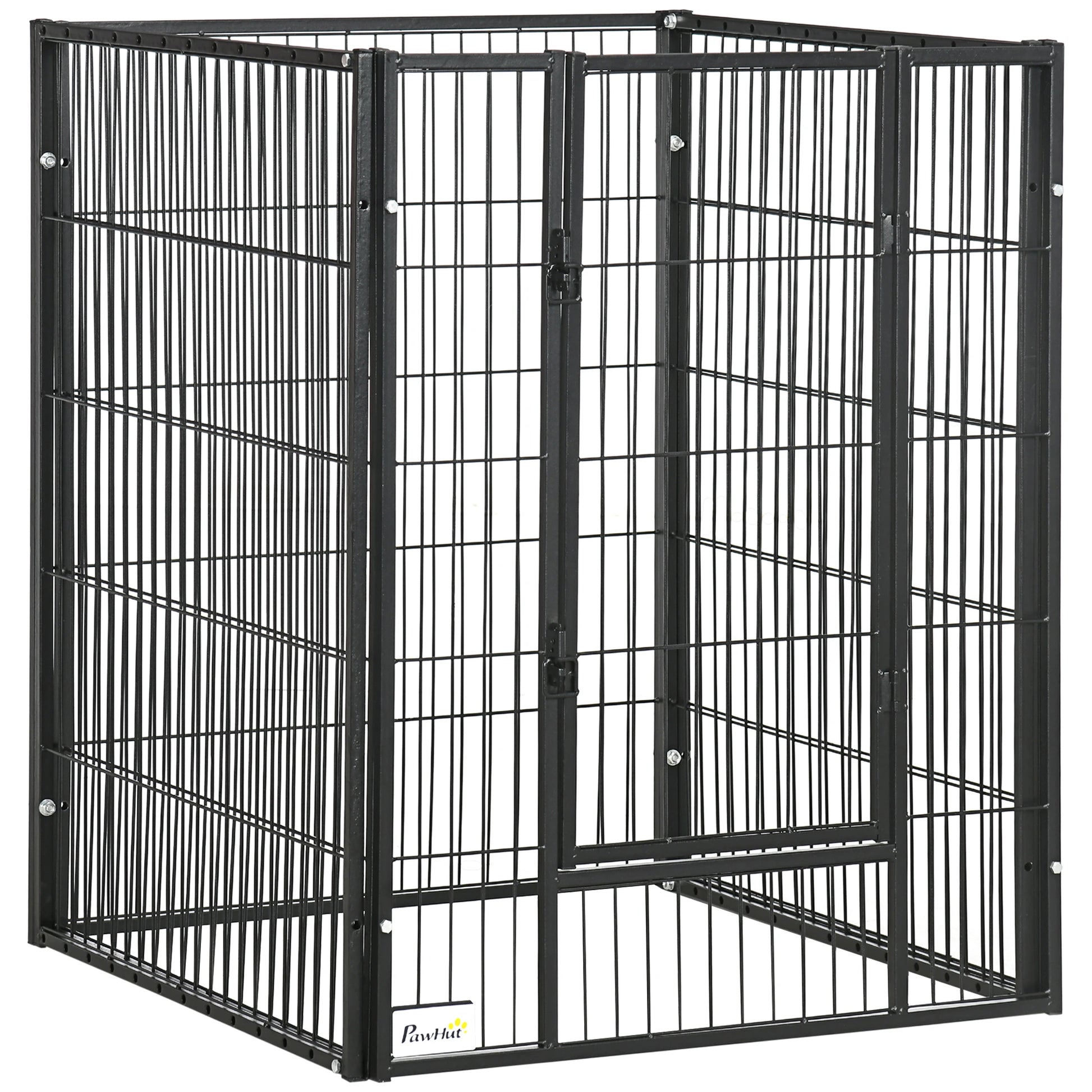 6 Panel 32.5" - 59" x 40" Dog Playpen, Heavy Duty, Indoor Outdoor Houses, Kennels & Pens Black at Gallery Canada