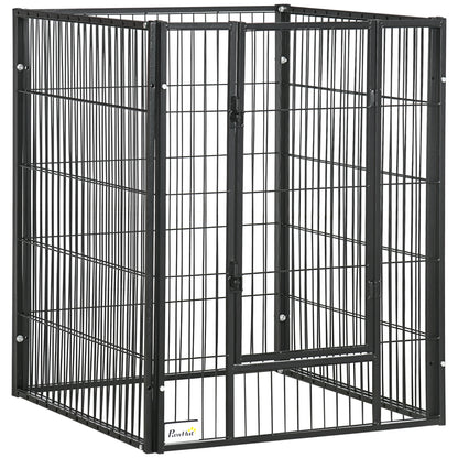 6 Panel 32.5" - 59" x 40" Dog Playpen, Heavy Duty, Indoor Outdoor Houses, Kennels & Pens Black at Gallery Canada