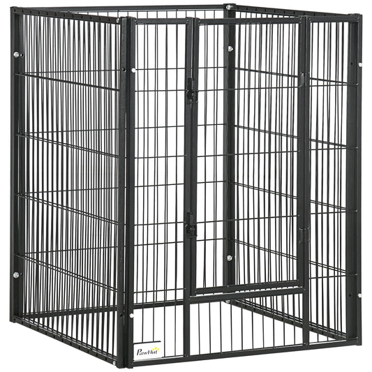 6 Panel 32.5" - 59" x 40" Dog Playpen, Heavy Duty, Indoor Outdoor Houses, Kennels & Pens Black at Gallery Canada