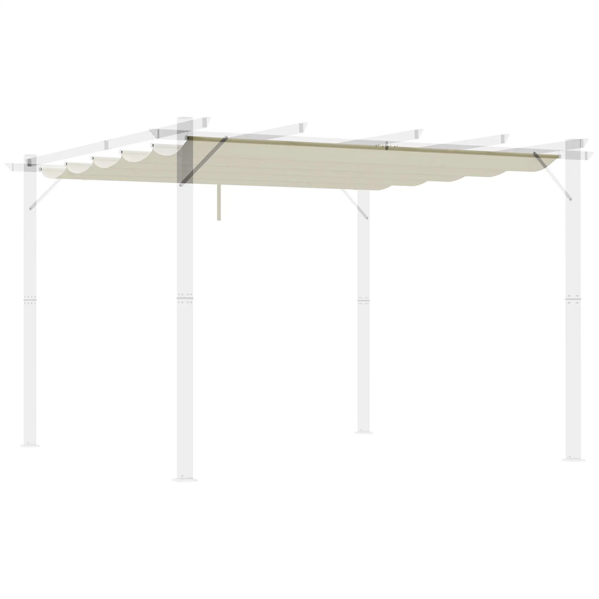 Retractable Pergola Canopy, 10' x 10', Cream White Gazebo Canopy Replacement at Gallery Canada