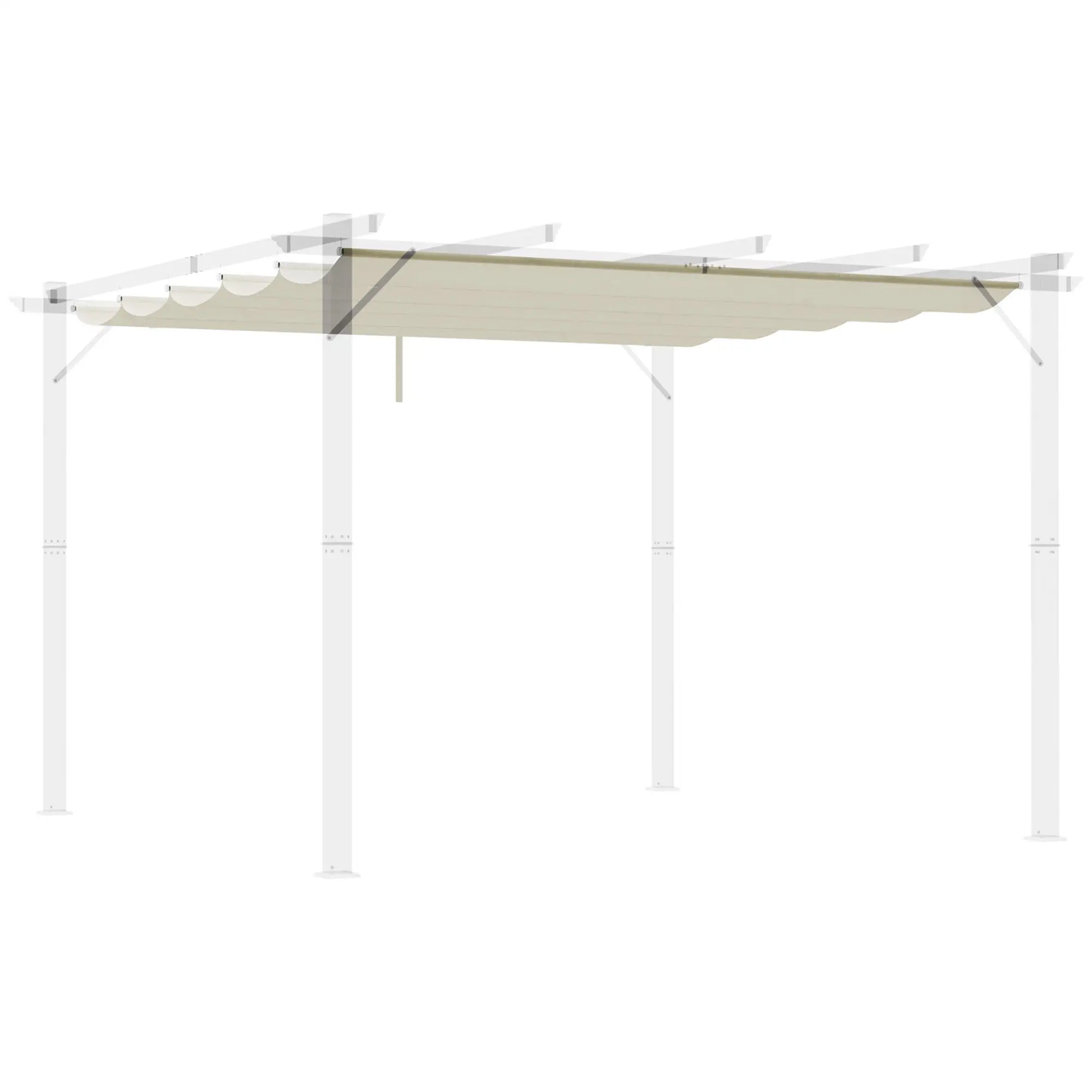 Retractable Pergola Canopy, 10' x 10', Cream White Gazebo Canopy Replacement at Gallery Canada