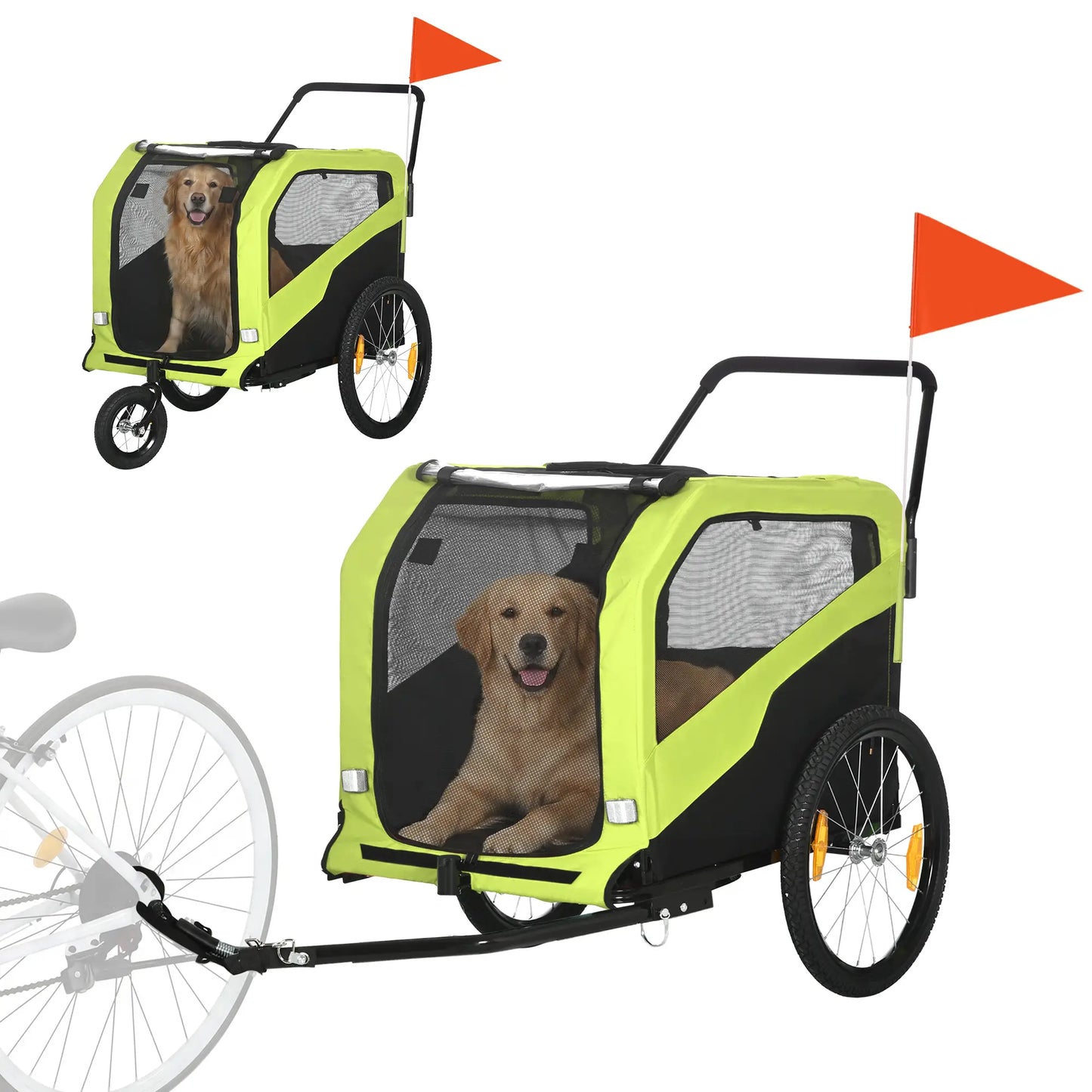 Dog Bike Trailer for Large Dogs, Green Dog Bike Trailers & Strollers at Gallery Canada