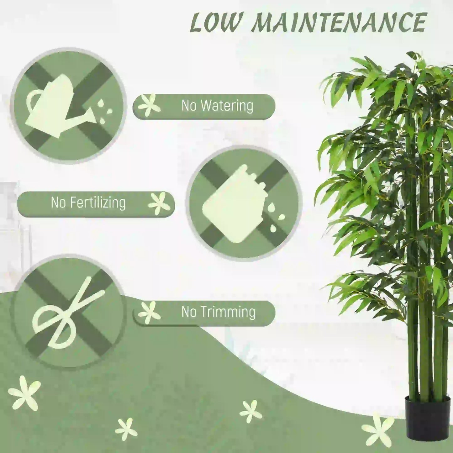 5.3ft Artificial Bamboo Tree Set Of 2, Indoor Fake Plant With Pot Artificial Trees at Gallery Canada