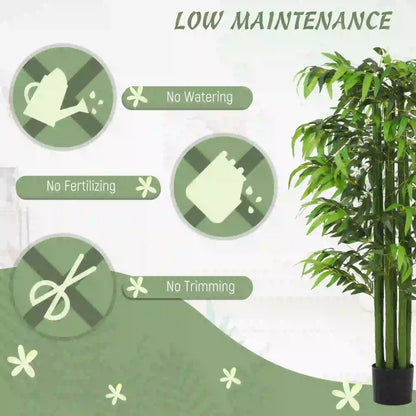 5.3ft Artificial Bamboo Tree Set Of 2, Indoor Fake Plant With Pot Artificial Trees at Gallery Canada