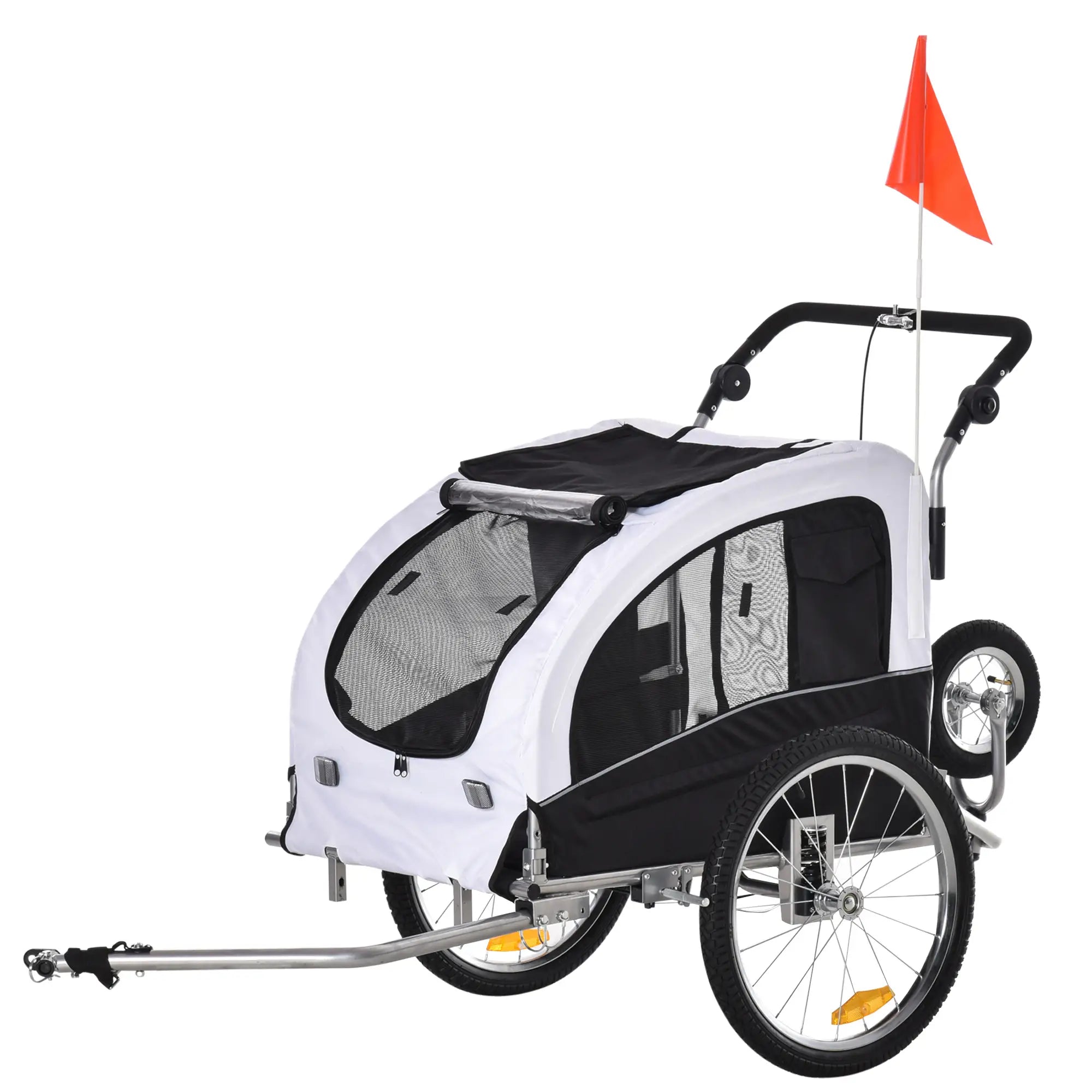 Elite II Dog Bike Trailer, 2-In-1 Pet Stroller, White Dog Bike Trailers & Strollers at Gallery Canada