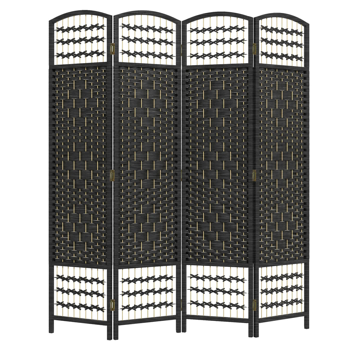 4 Panel Folding Room Divider, Portable Privacy Screen, Black Room Dividers at Gallery Canada