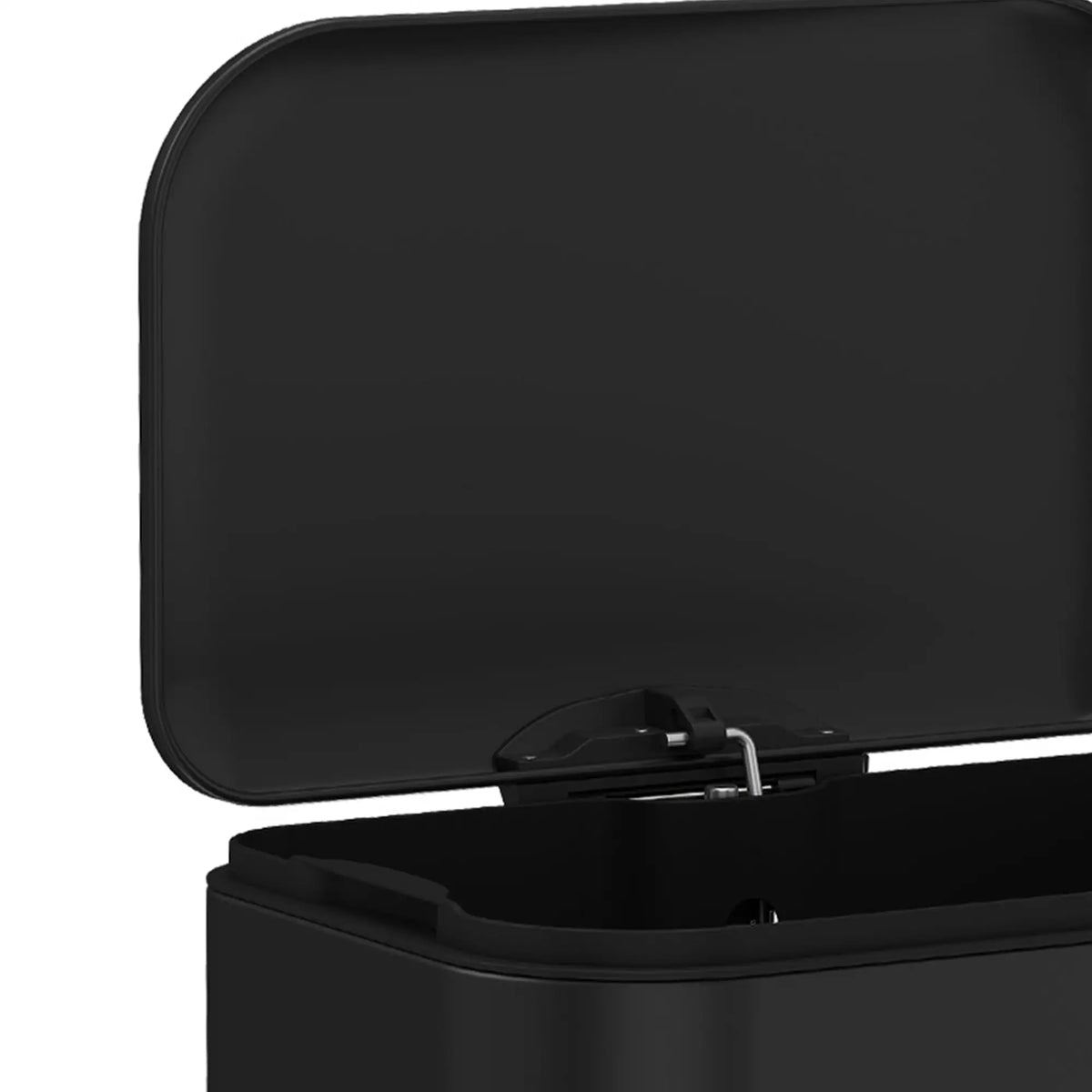 13.2 Gallon Slim Trash Can, Stainless Steel, Black