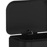 13.2 Gallon Slim Trash Can, Stainless Steel, Black