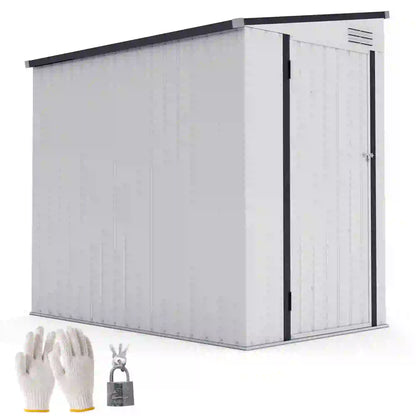 4.3' x 6.3' Metal Outdoor Storage Shed With Lockable Door, Dark Grey Sheds at Gallery Canada