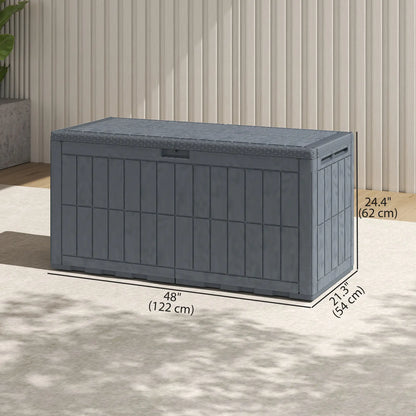 100 Gallon Resin Deck Box, Waterproof Lockable Outdoor Storage Patio Storage Boxes at Gallery Canada
