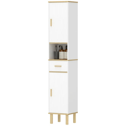 Tall Bathroom Storage Cabinet With Drawer, Adjustable Shelves, White Freestanding Bathroom Cabinets White, Wood Wood Finish at Gallery Canada