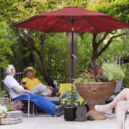 9FT Patio Umbrella, Tilt Crank, 6 Ribs, UV Protection Sun Umbrellas at Gallery Canada