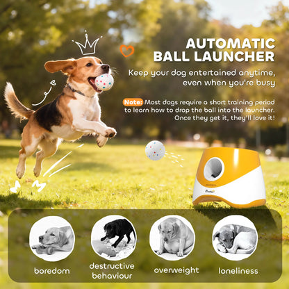 Automatic Dog Ball Launcher With 5 Etpu Balls, Orange