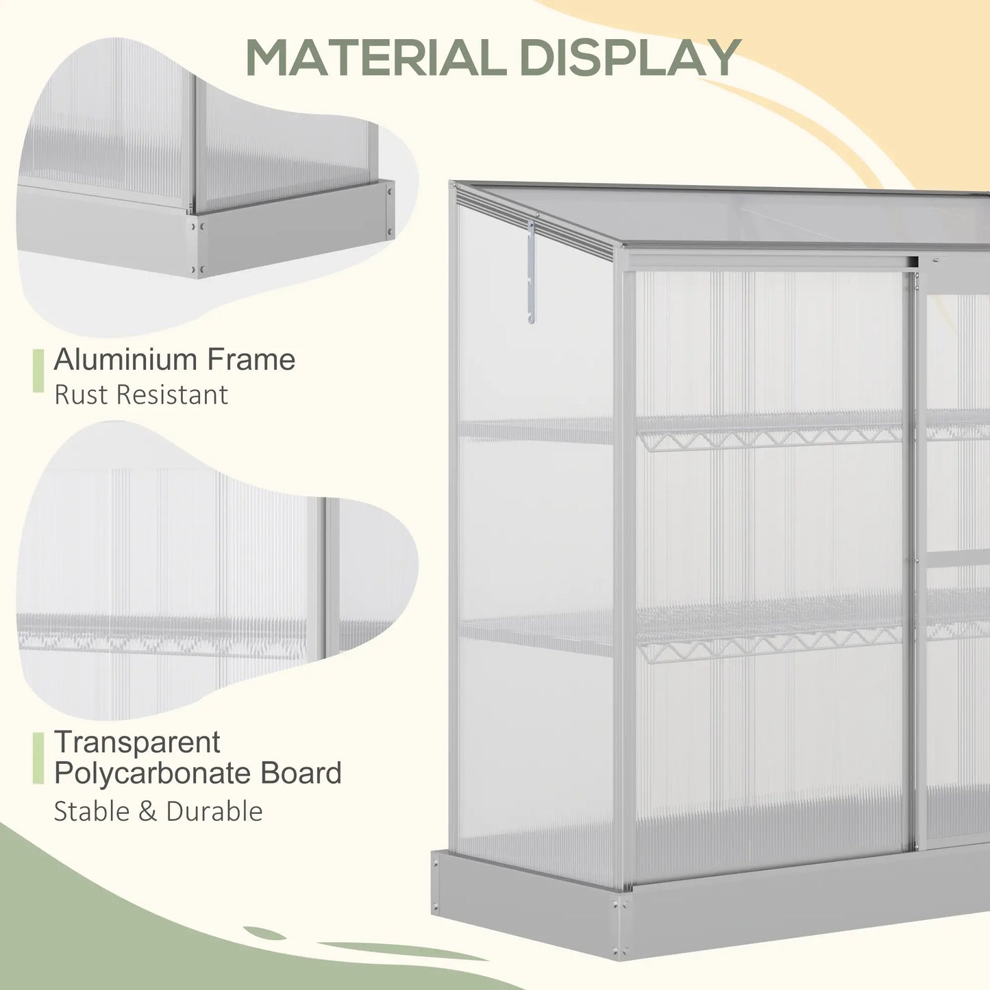 Aluminum Cold Frame Greenhouse, Openable Top, 2 Shelves, Indoor Outdoor Greenhouses at Gallery Canada