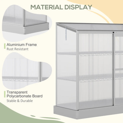Aluminum Cold Frame Greenhouse, Openable Top, 2 Shelves, Indoor Outdoor Greenhouses at Gallery Canada